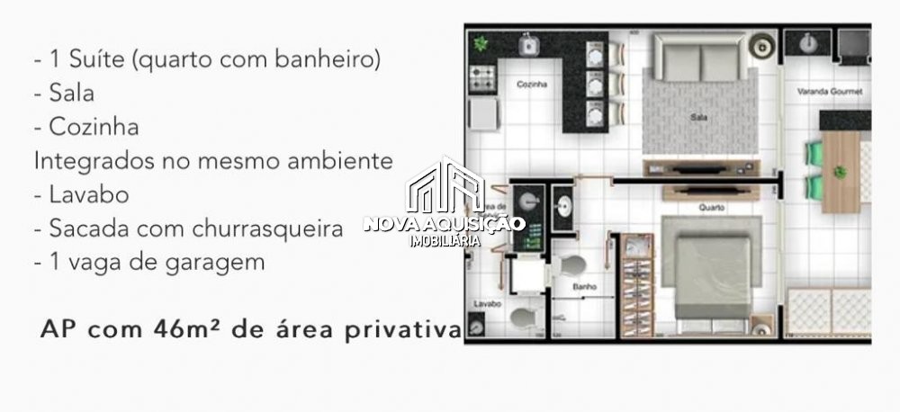 Apartamento à venda com 1 quarto, 46m² - Foto 8