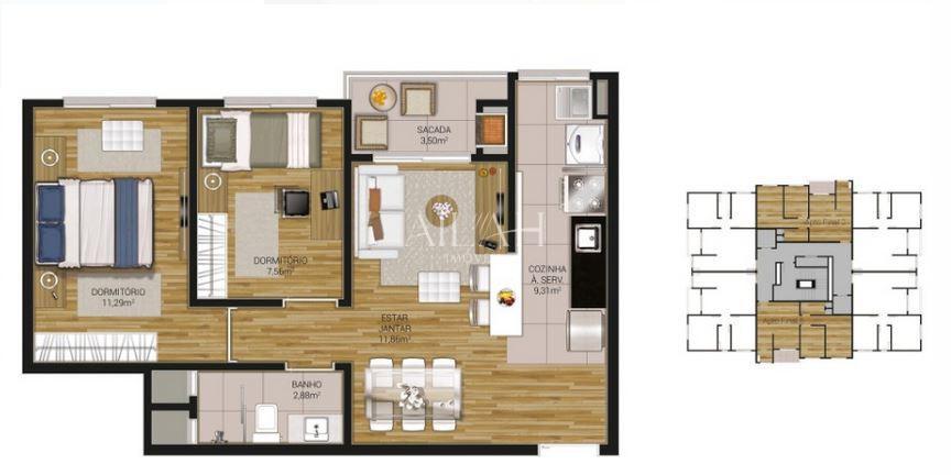 Apartamento à venda com 2 quartos, 55m² - Foto 7