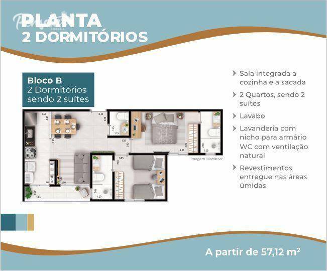 Apartamento Lançamentos com 2 quartos, 57m² - Foto 6