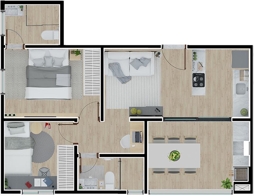 Apartamento à venda com 2 quartos, 56m² - Foto 44