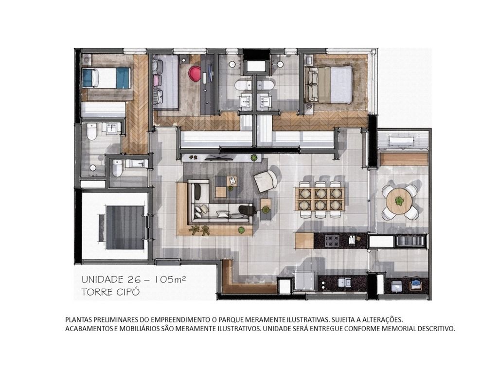 Apartamento à venda com 3 quartos, 104m² - Foto 2