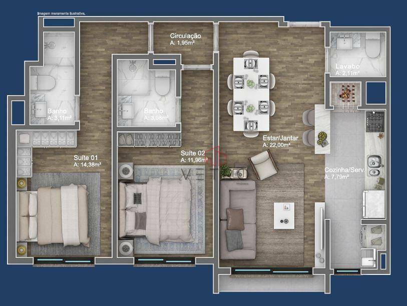 Apartamento à venda com 2 quartos, 78m² - Foto 5