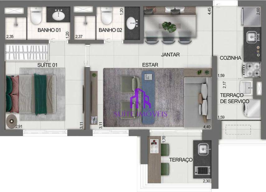 Apartamento à venda com 2 quartos, 54m² - Foto 24