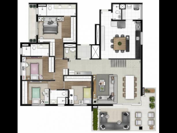 Apartamento à venda com 3 quartos, 183m² - Foto 2