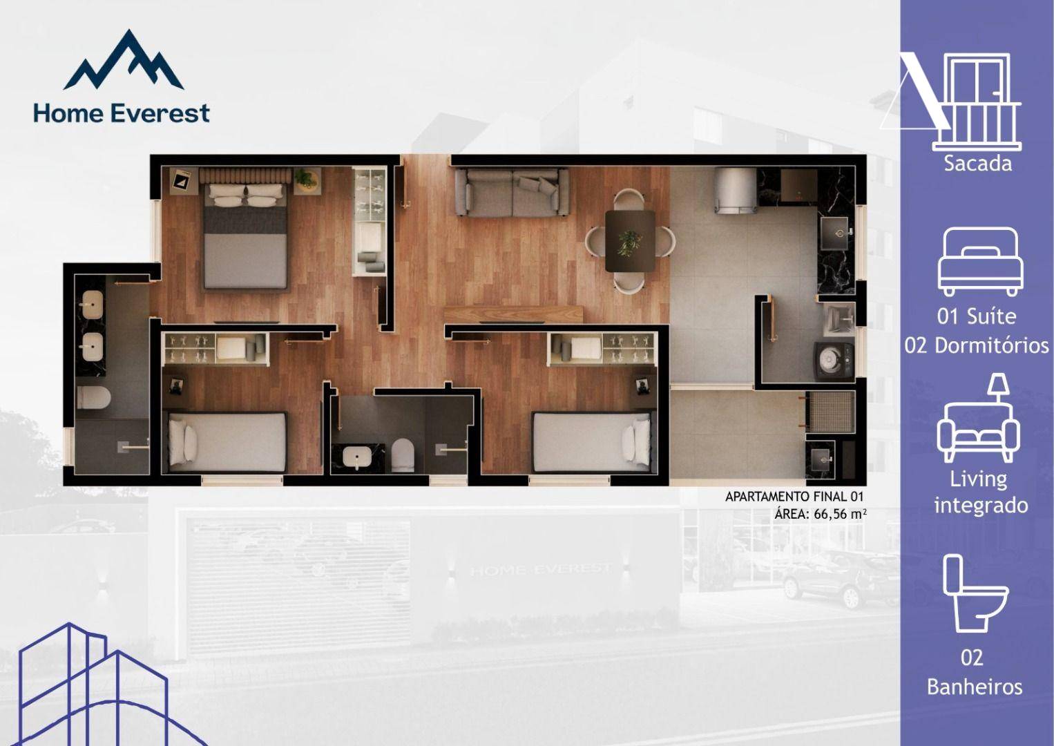 Apartamento, 2 quartos, 45 m² - Foto 4