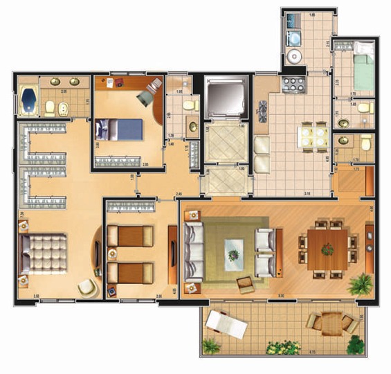 Apartamento à venda com 3 quartos, 163m² - Foto 3