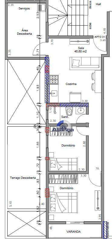 Apartamento à venda com 2 quartos, 54m² - Foto 8