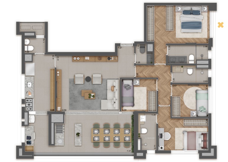 Apartamento à venda com 3 quartos, 127m² - Foto 5