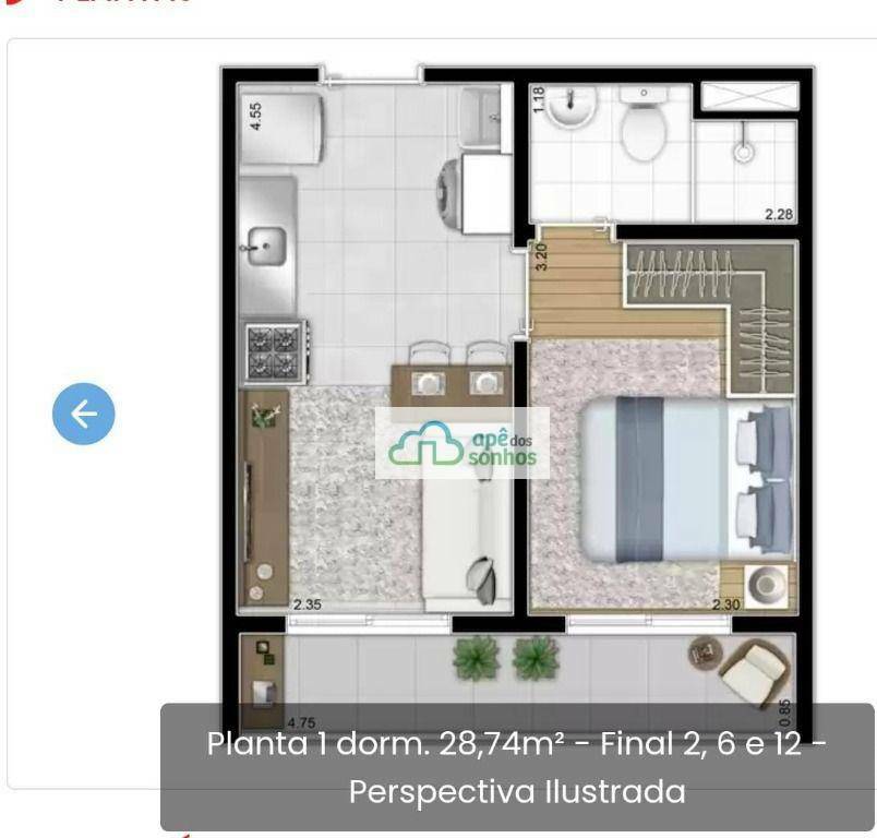 Apartamento à venda com 1 quarto, 29m² - Foto 10