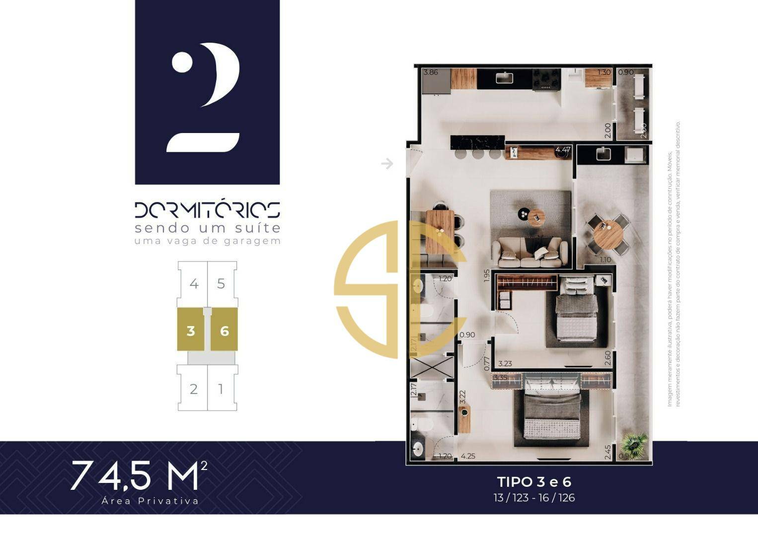 Apartamento à venda com 2 quartos, 74m² - Foto 6