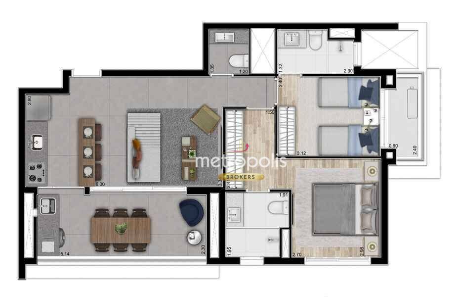 Apartamento à venda com 2 quartos, 75m² - Foto 29