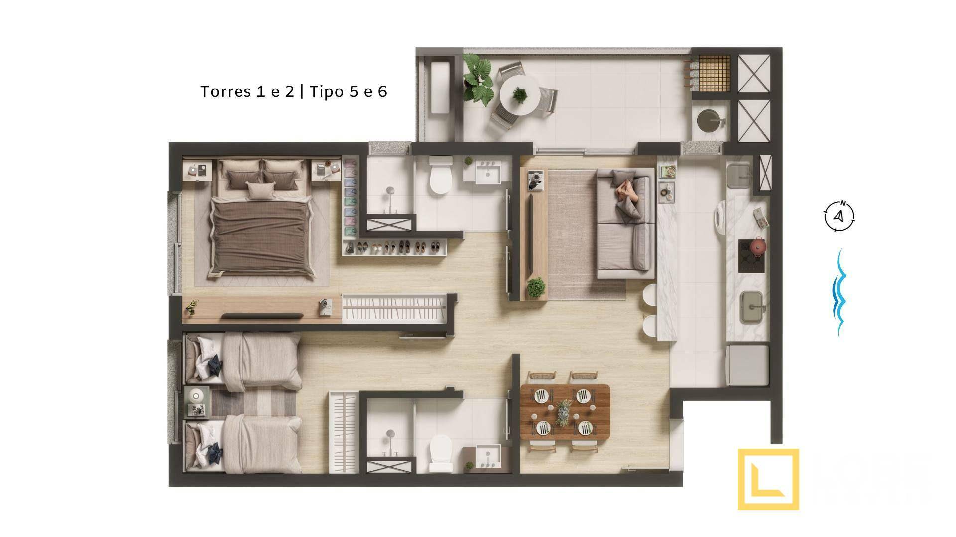 Apartamento à venda com 2 quartos, 69m² - Foto 3