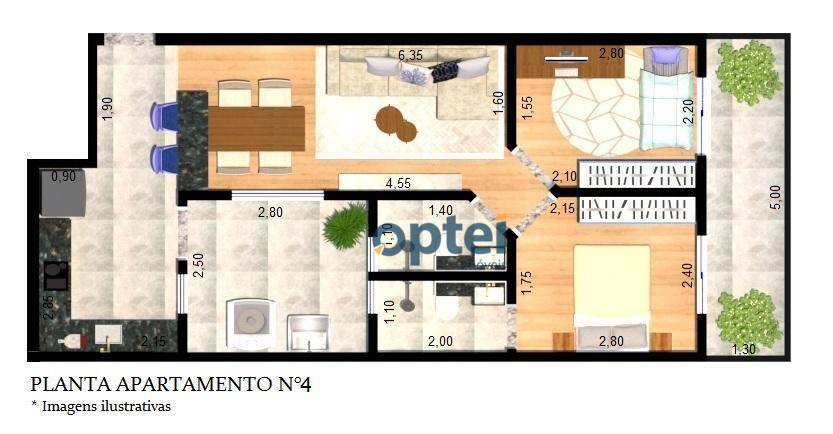 Apartamento à venda com 2 quartos, 51m² - Foto 3