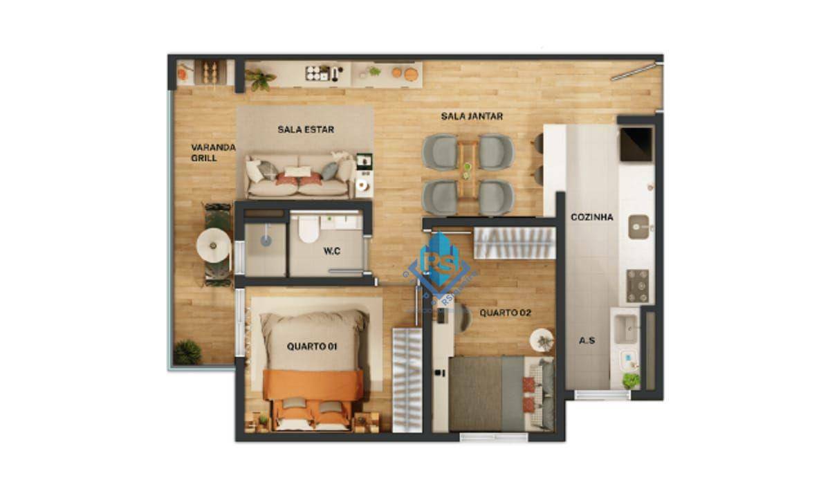 Apartamento à venda com 2 quartos, 56m² - Foto 11