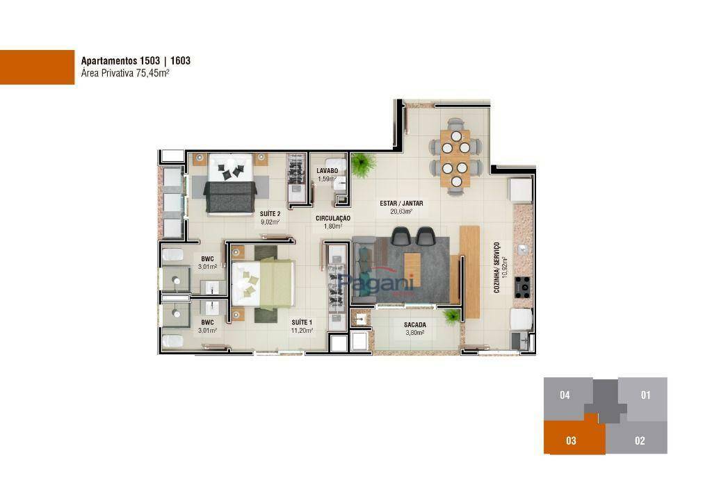 Apartamento à venda com 3 quartos, 93m² - Foto 12