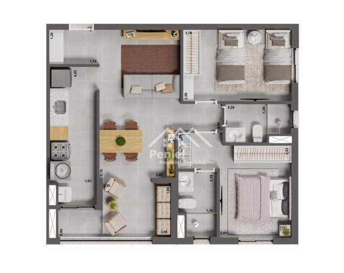 Apartamento à venda com 2 quartos, 66m² - Foto 2