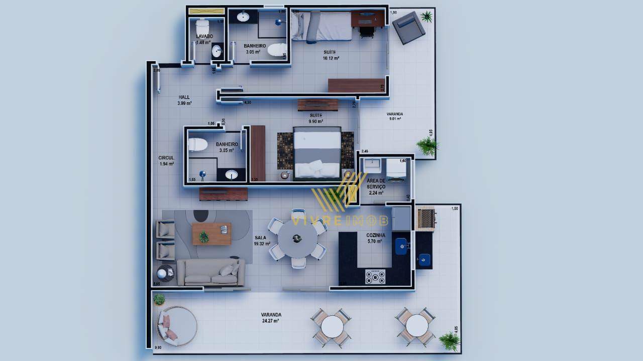 Apartamento à venda com 2 quartos, 103m² - Foto 8