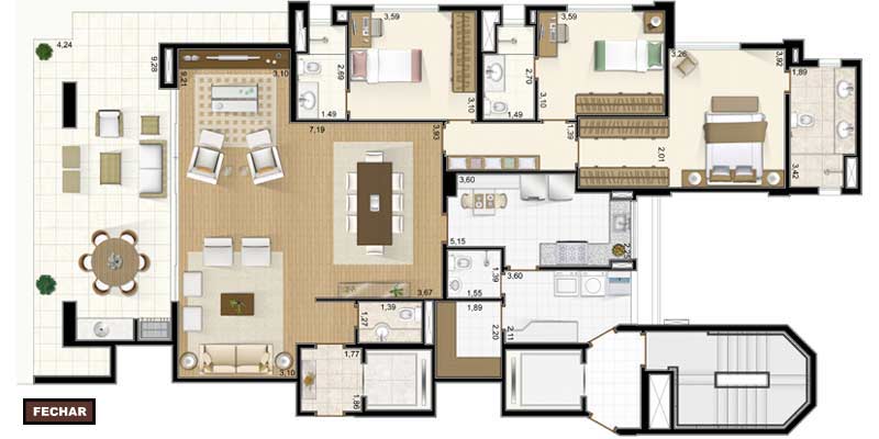 Apartamento à venda com 3 quartos, 166m² - Foto 2