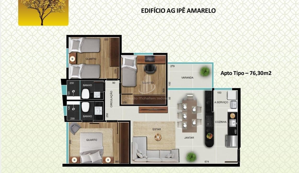 Apartamento à venda com 3 quartos, 76m² - Foto 12