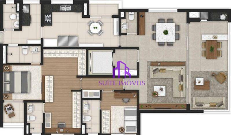 Apartamento à venda com 3 quartos, 141m² - Foto 3