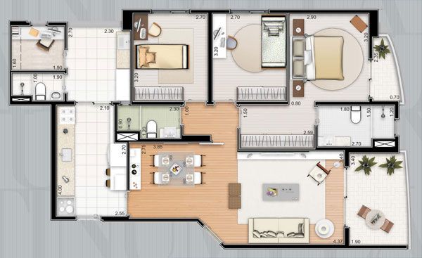 Apartamento à venda com 3 quartos, 103m² - Foto 7