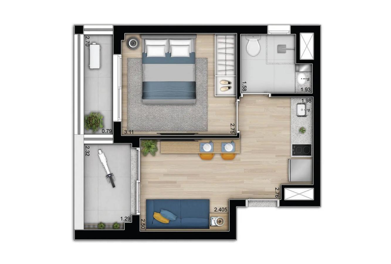 Apartamento à venda com 1 quarto, 2432m² - Foto 21