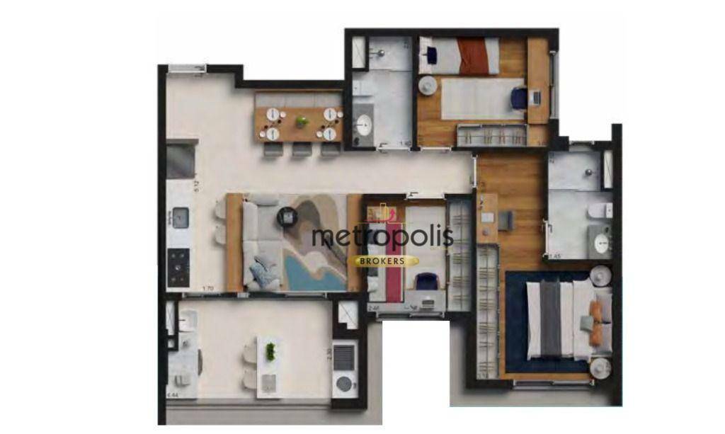 Apartamento à venda com 3 quartos, 83m² - Foto 3