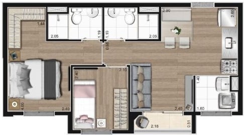 Apartamento à venda com 2 quartos, 42m² - Foto 22