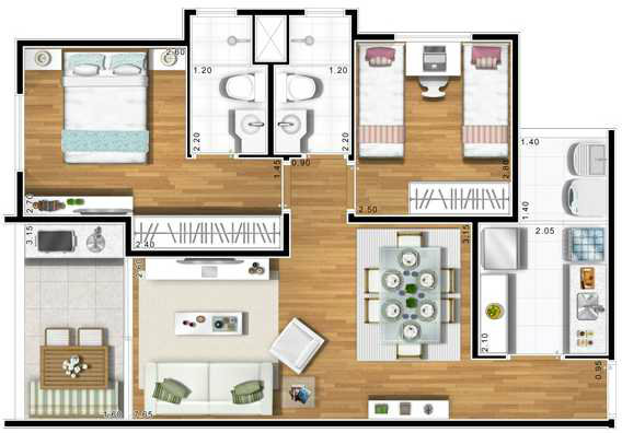 Apartamento à venda com 2 quartos, 63m² - Foto 2