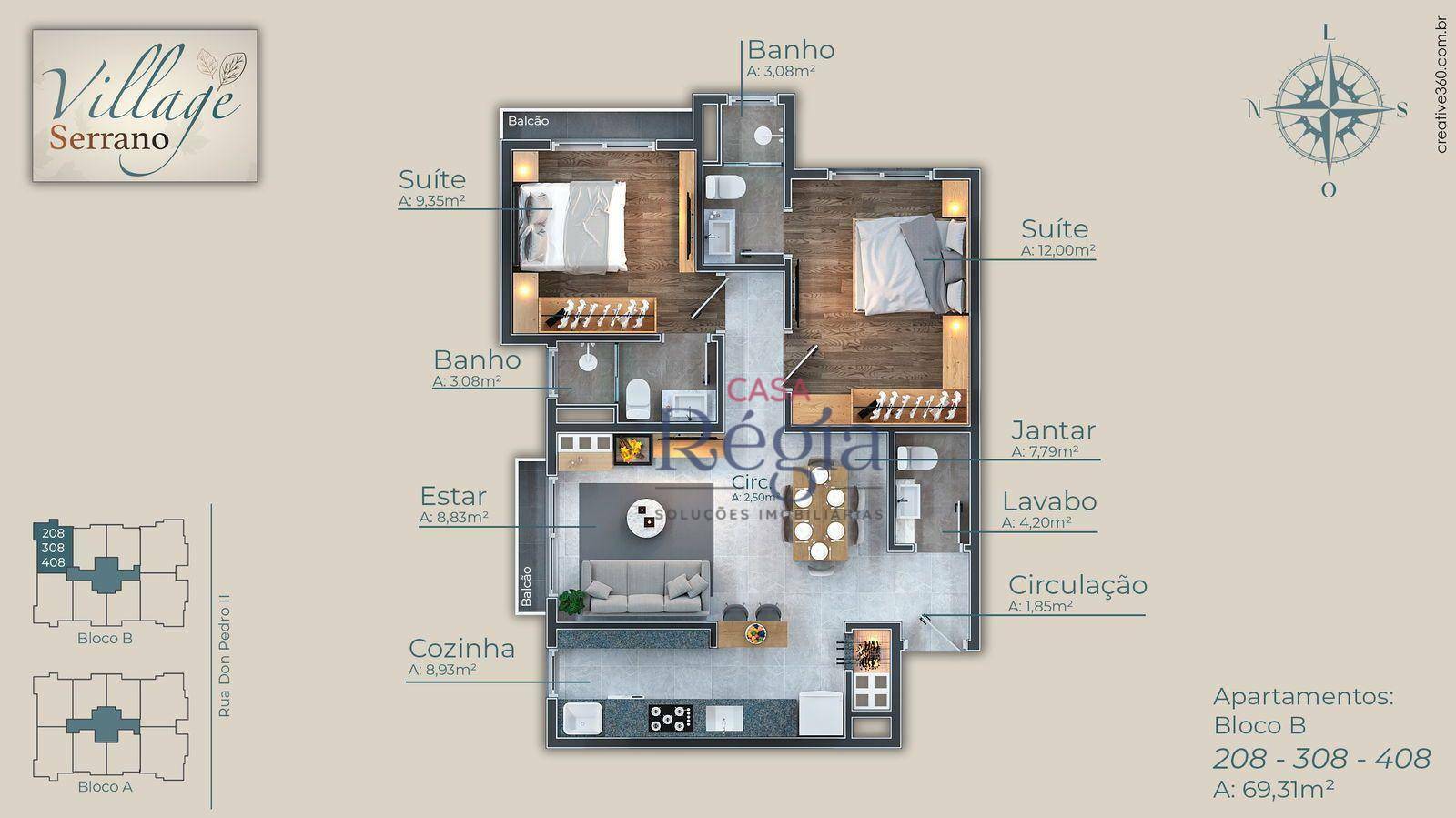 Apartamento à venda com 2 quartos, 69m² - Foto 9