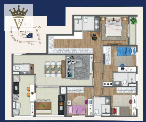 Apartamento à venda com 3 quartos, 120m² - Foto 8