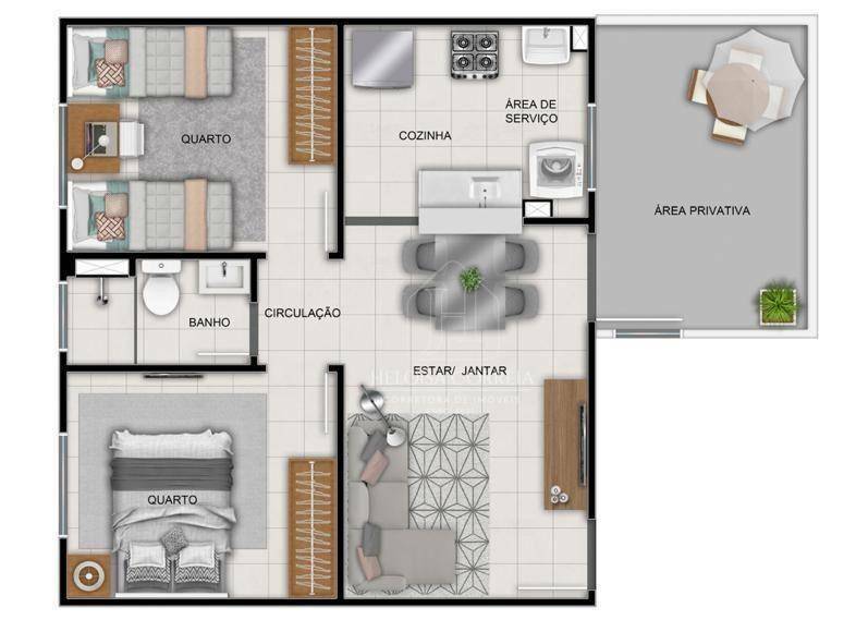 Apartamento à venda com 2 quartos, 41m² - Foto 3