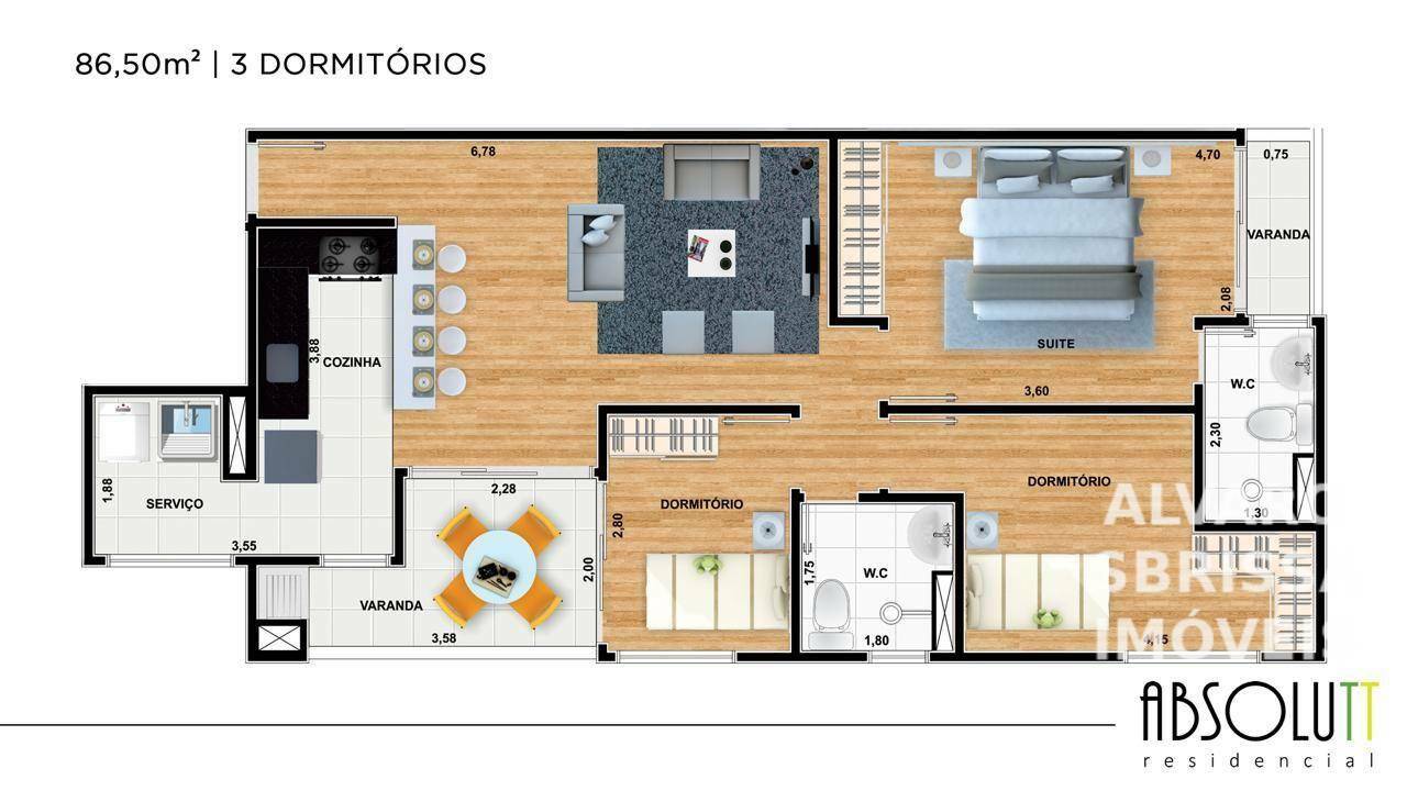 Apartamento à venda com 3 quartos, 86m² - Foto 17