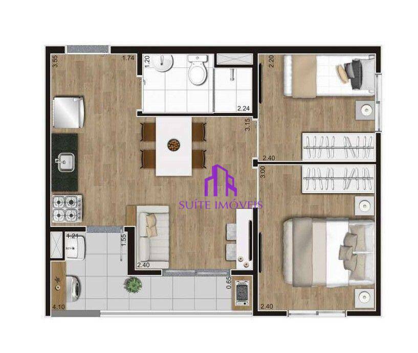 Apartamento à venda com 2 quartos, 50m² - Foto 1