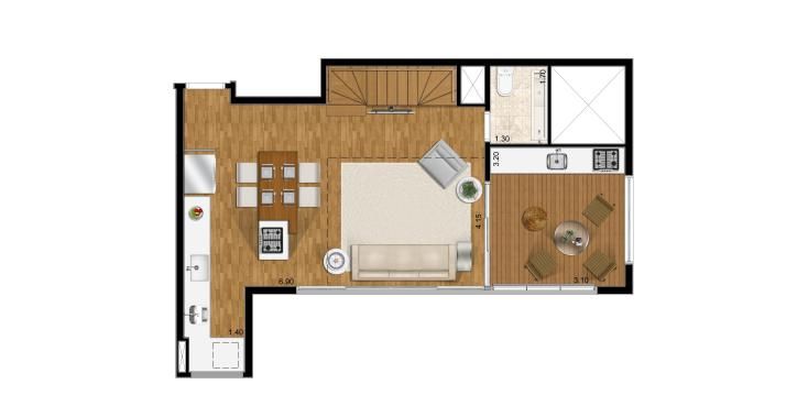 Apartamento à venda com 3 quartos, 181m² - Foto 2