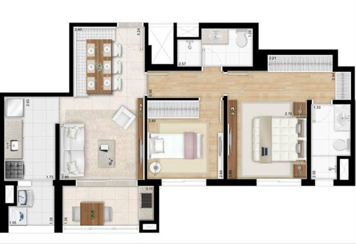 Apartamento à venda com 2 quartos, 68m² - Foto 20