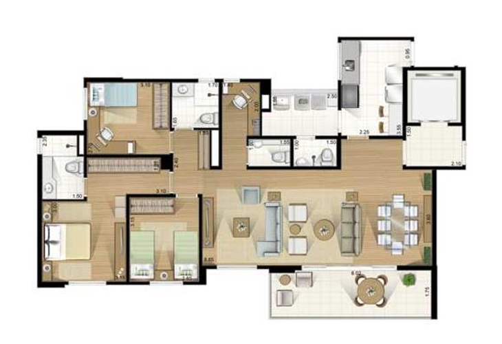 Apartamento à venda com 3 quartos, 146m² - Foto 5