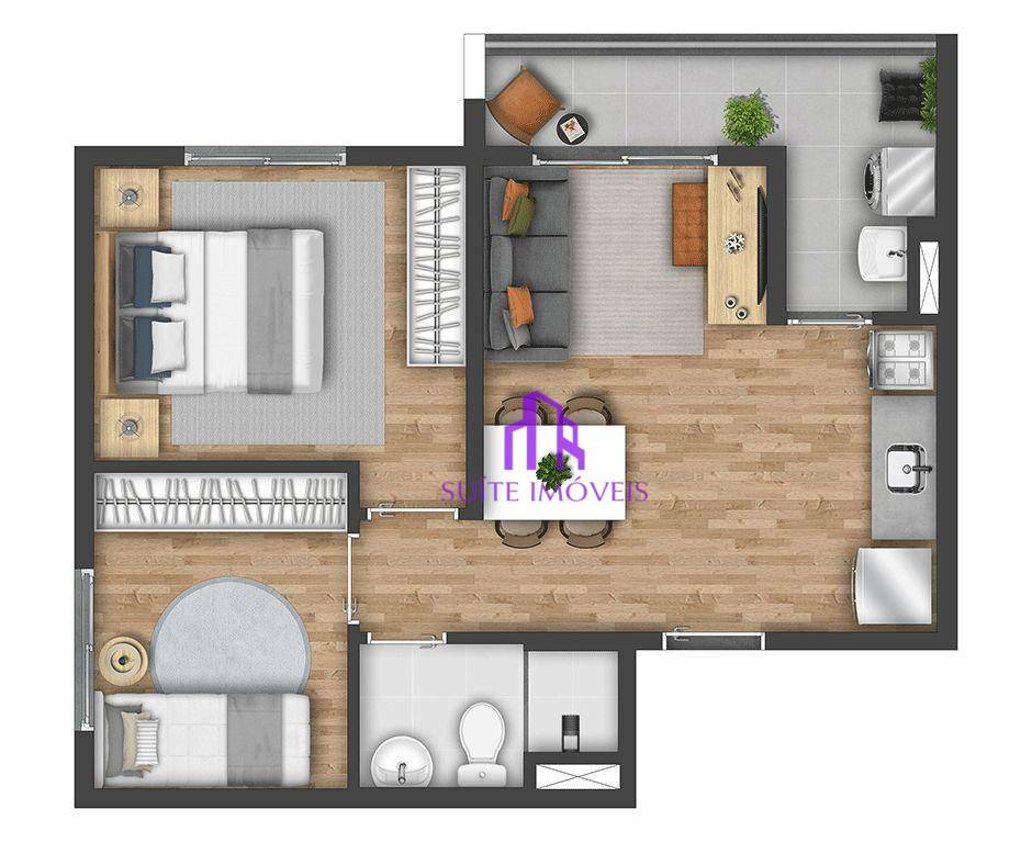 Apartamento à venda com 2 quartos, 37m² - Foto 1