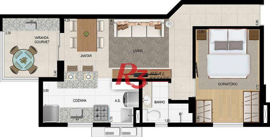 Apartamento à venda com 1 quarto, 59m² - Foto 42