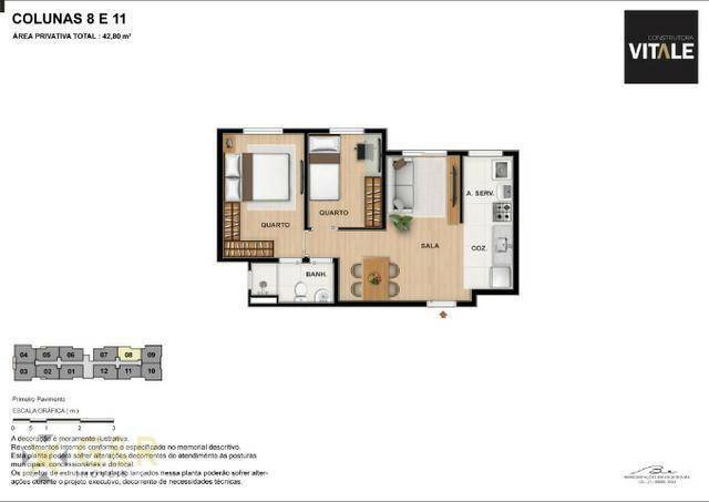 Apartamento à venda com 2 quartos, 42m² - Foto 2