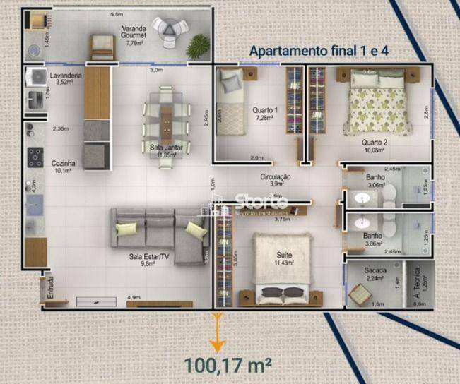 Apartamento à venda com 3 quartos, 99m² - Foto 14