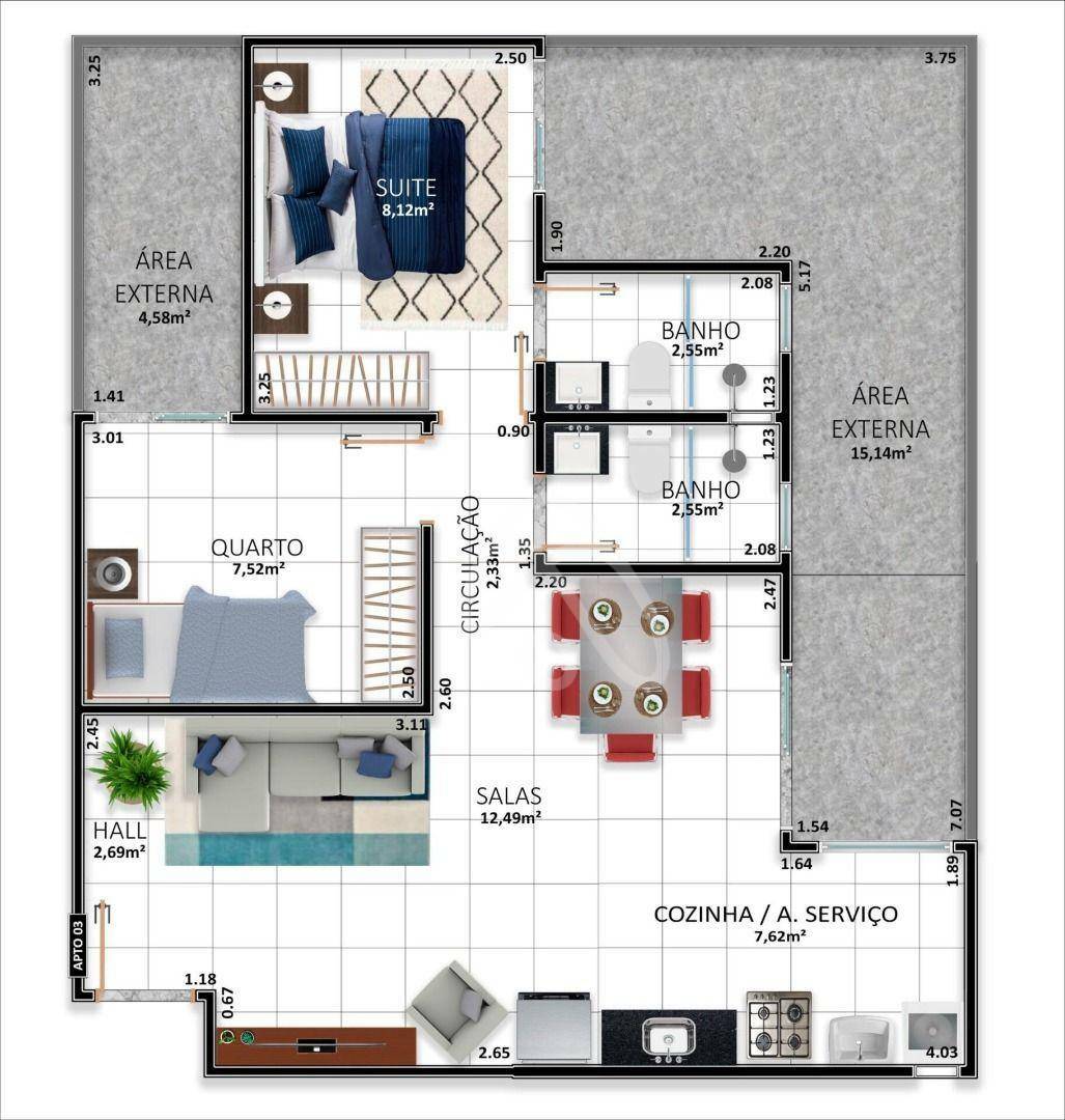 Apartamento à venda com 2 quartos, 51m² - Foto 4