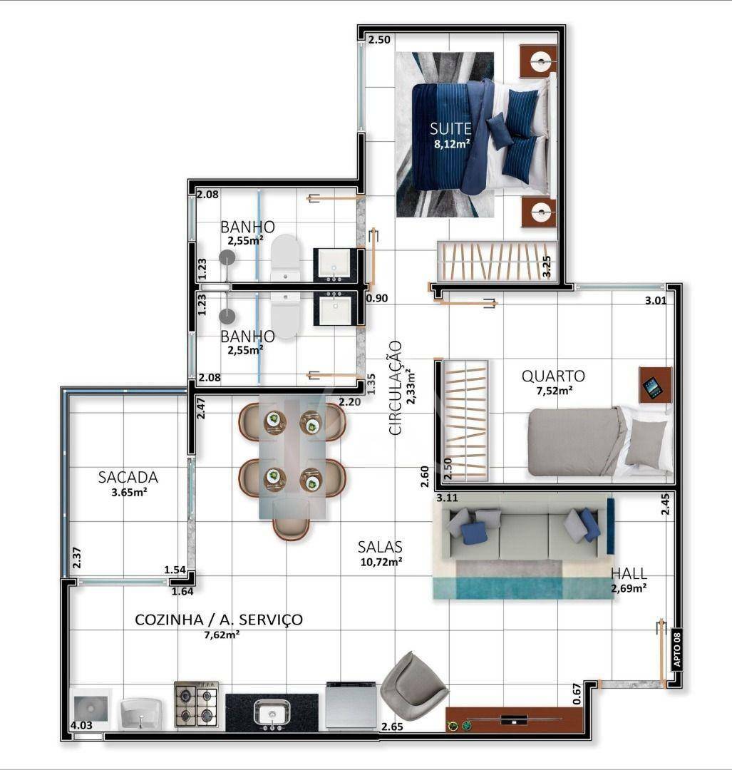 Apartamento à venda com 2 quartos, 51m² - Foto 5