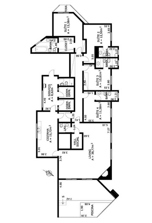 Apartamento à venda com 4 quartos, 229m² - Foto 2