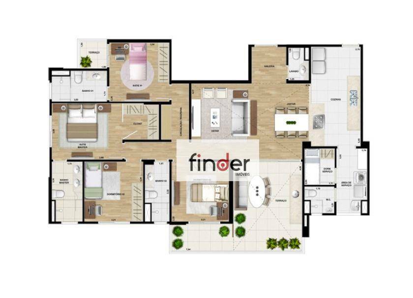 Apartamento à venda com 4 quartos, 197m² - Foto 83