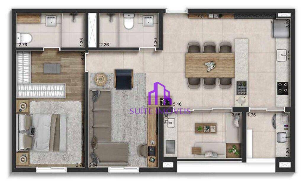 Apartamento à venda com 3 quartos, 177m² - Foto 6