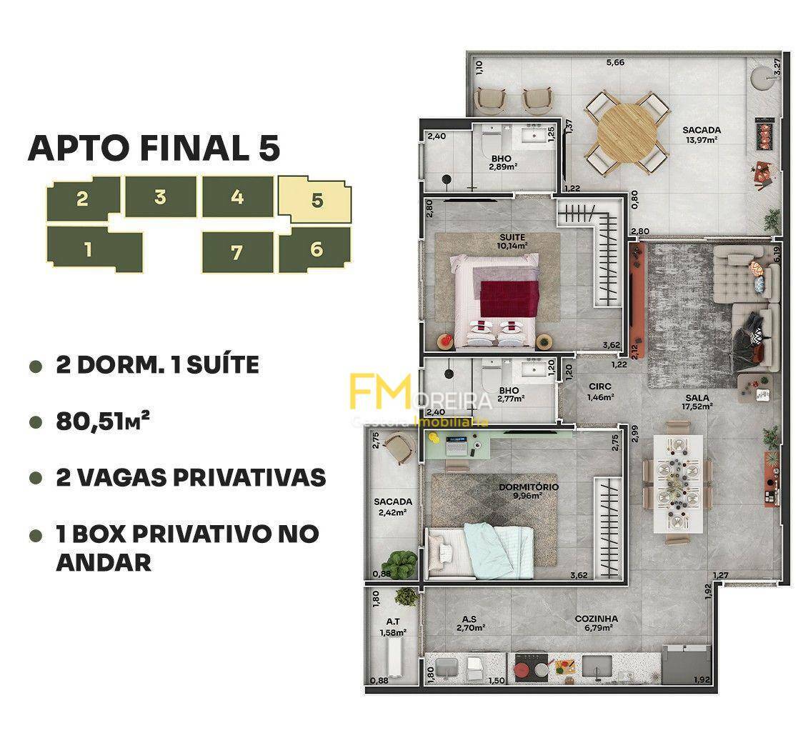 Apartamento à venda com 2 quartos, 80m² - Foto 14