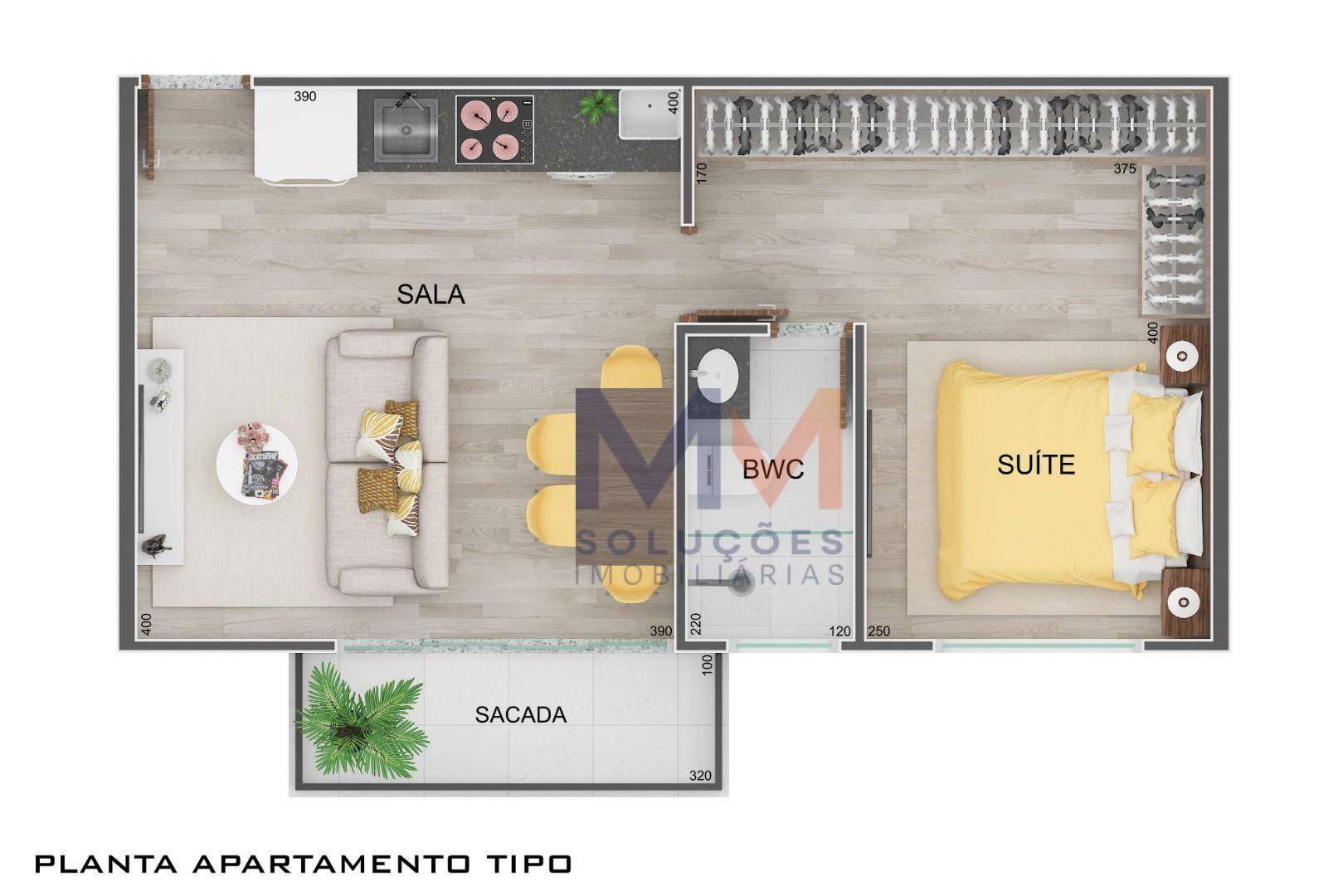 Apartamento à venda com 1 quarto, 47m² - Foto 3