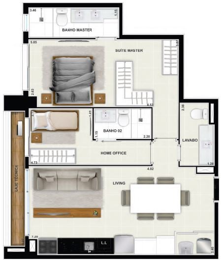 Apartamento, 1 quarto, 51 m² - Foto 59