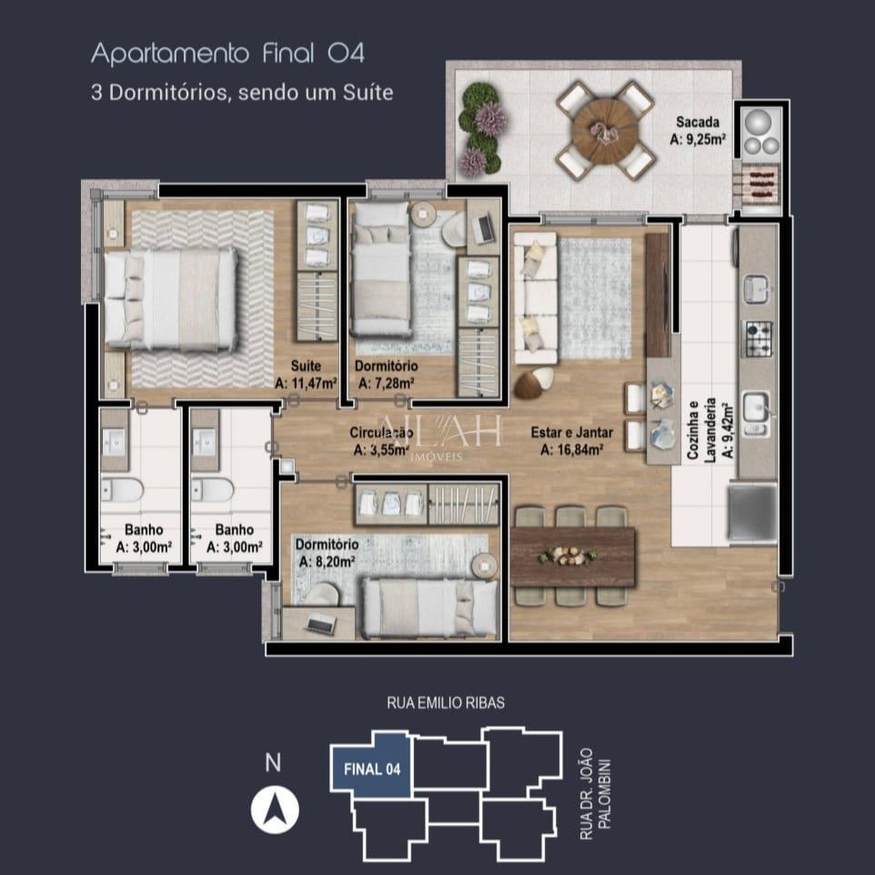 Apartamento à venda com 3 quartos, 83m² - Foto 3